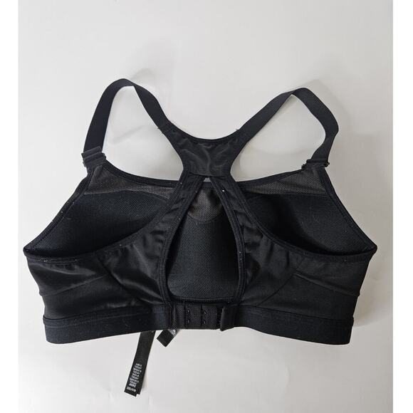 Victoria Secret Sport Black Mesh Sweetheart Neckline Lightly Sports Bra 32C - Picture 2 of 4